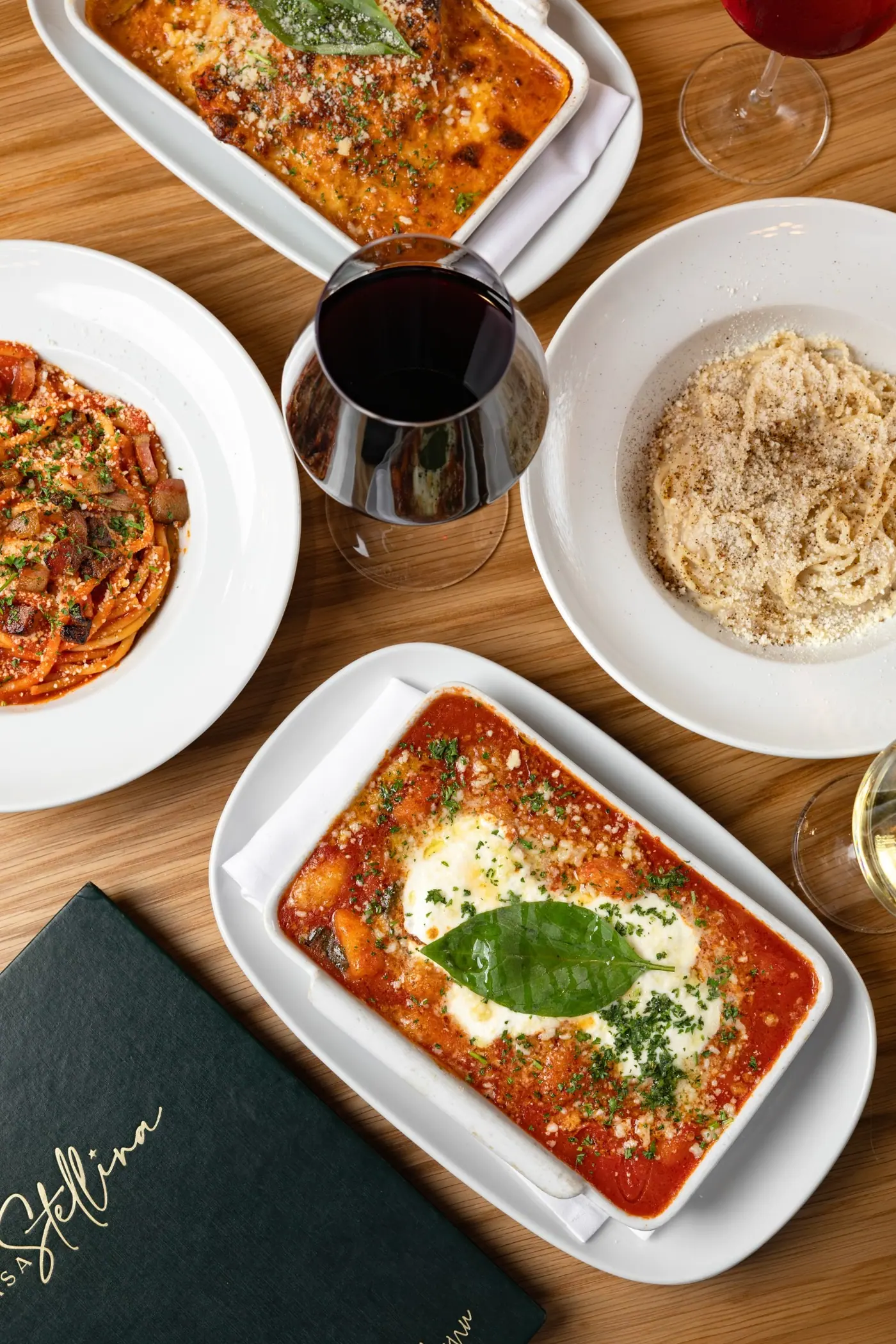 Fresh pasta seen from overhead