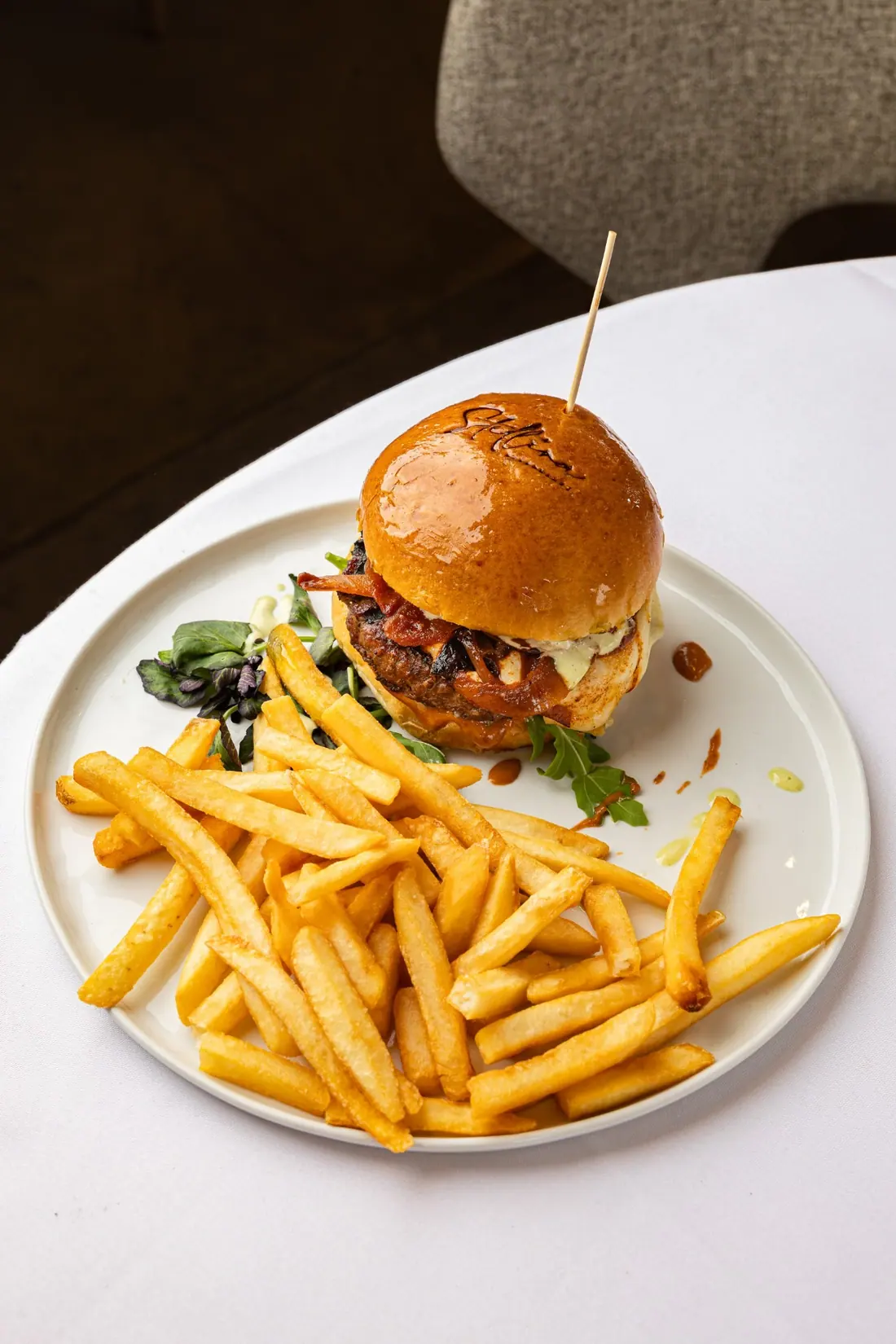 The burger with fries